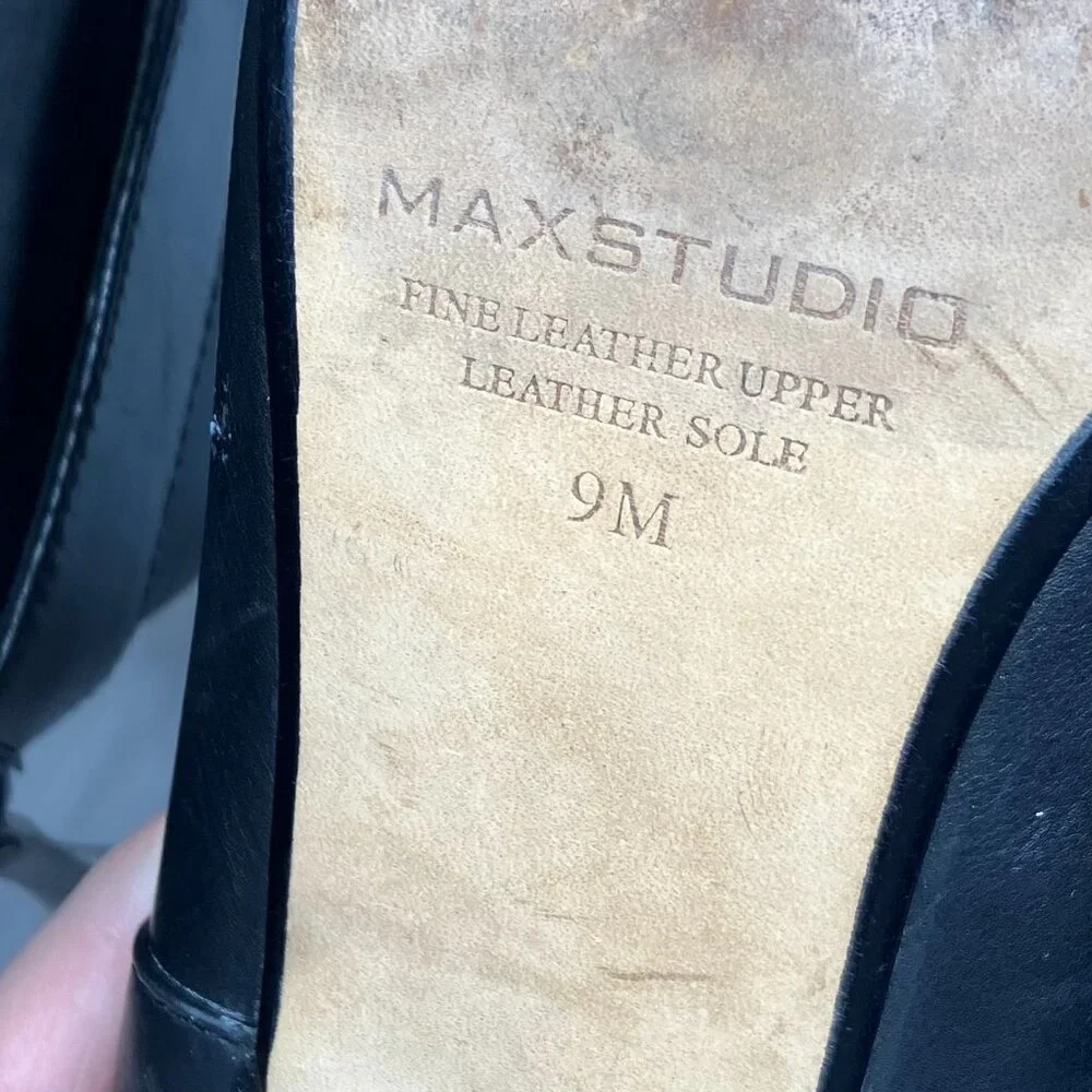 Gorgeous Max Studio RALLY Boots Genuine Fine Black Leather Ankle Boots Size 9